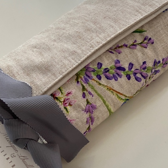 Pottery Barn Lavender Embroidered Table Runner - Picture 3 of 14